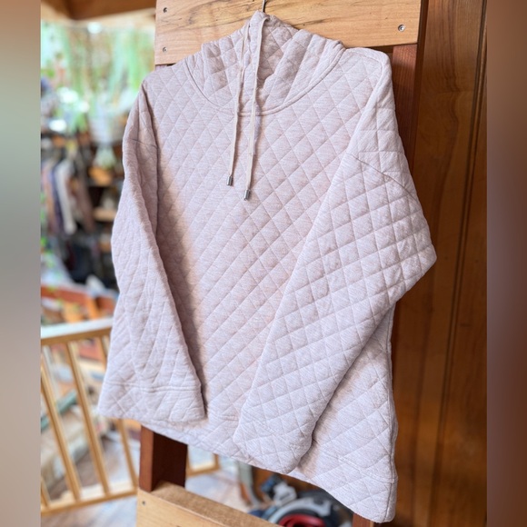 Jones New York Tops - Jones New York Blush Quilted Cowl Neck Hoodie
